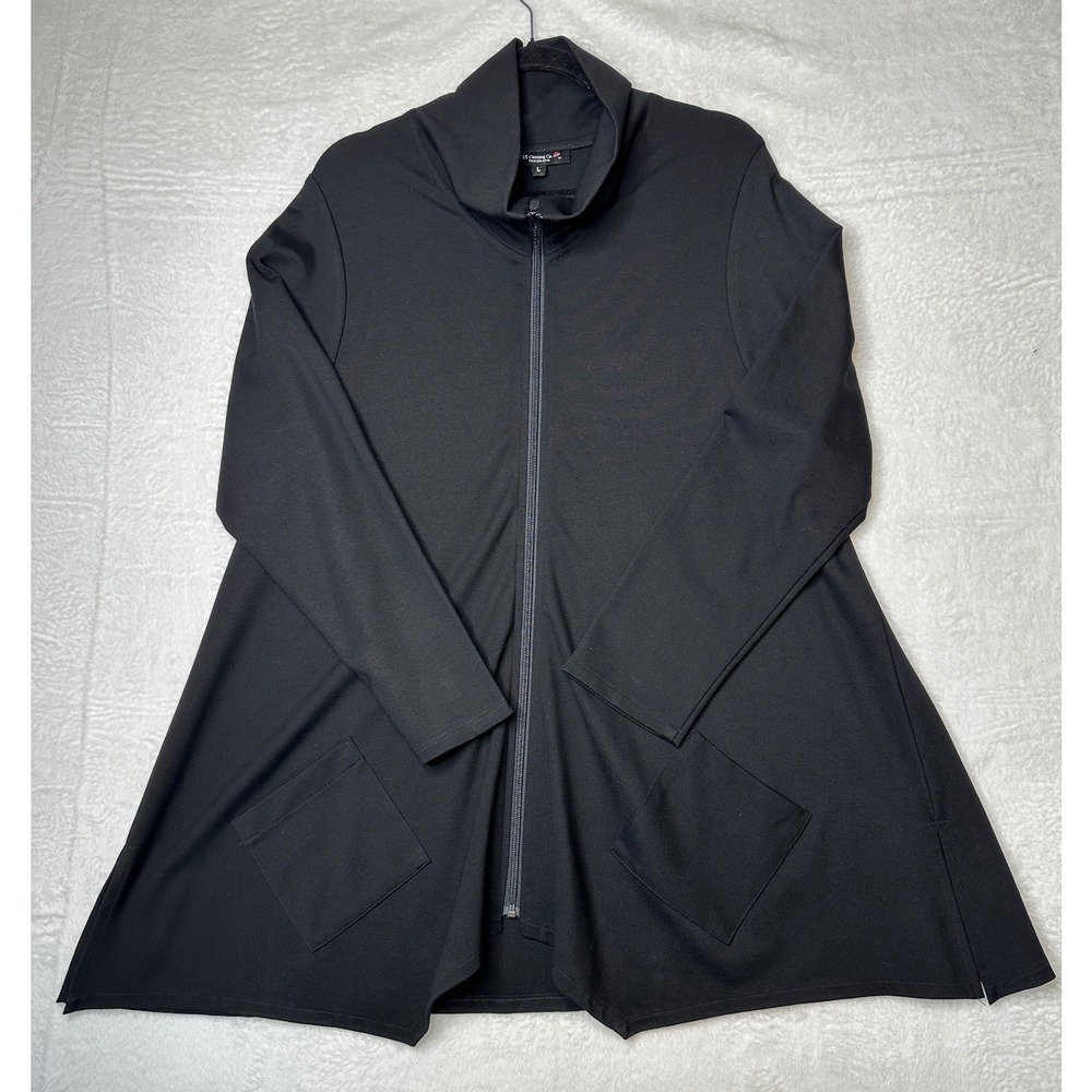 FH Clothing Co. Full Zip Jacket Women Large Black Funnel Neck Pockets